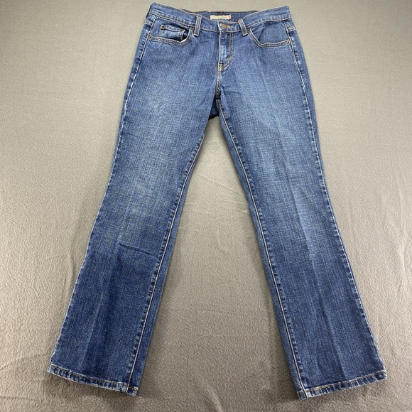 Levis‎ Jeans Womens 6s Blue 505 Mid Rise Straight Leg Stretch Western - Picture 1 of 14